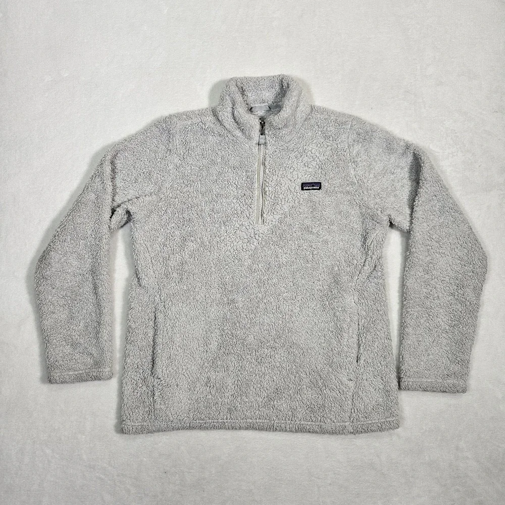 Patagonia Jacket Girls XXL‎ 16-18 White Los Gatos 1/4 Zip Sherpa Fleece Gorpcore